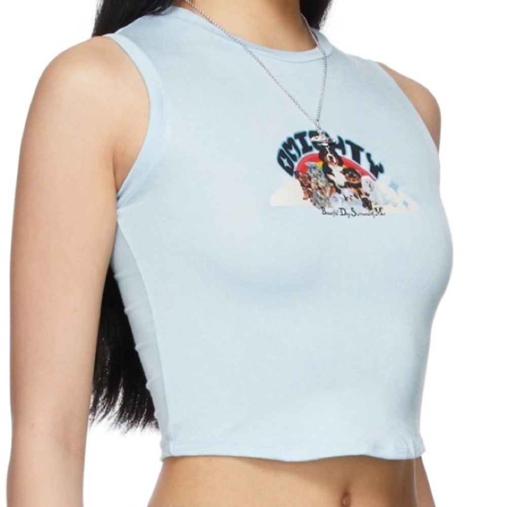 omighty bdsm light blue cropped tank